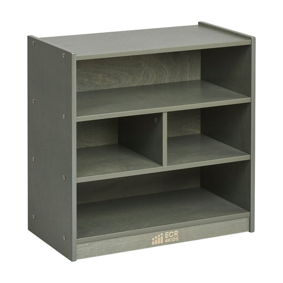 ECR4Kids Mobile Building Block Storage Cabinet, Small, Classroom Furniture, Grey Wash