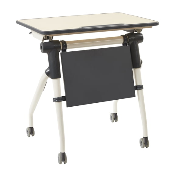 ECR4Kids Nesting Student Desk, Maple/Grey, 1