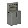 thumbnail image 1 of ECR4Kids Wooden Pretend Play Kitchen Storage Cupboard for Kids, Montessori Playset, Grey Wash, 1 of 9