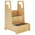 thumbnail image 1 of ECR4Kids Reach-Up 2-Step Stool with Support Handles, Childrens Furniture, Natural, 1 of 10