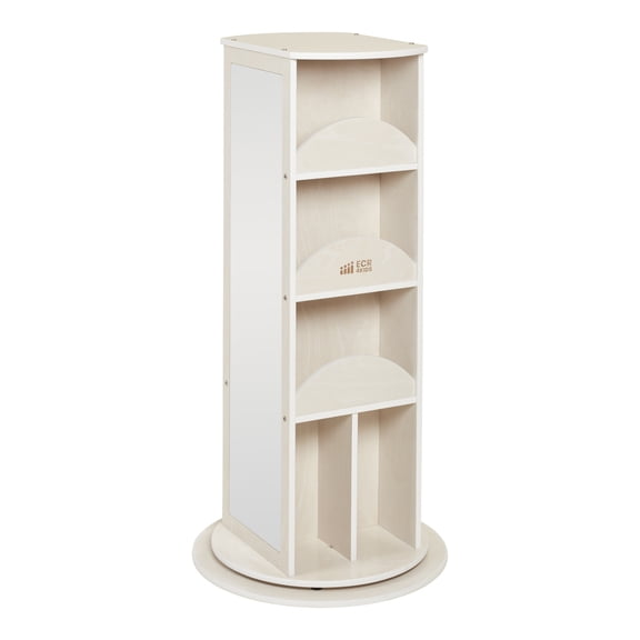 ECR4Kids Rotating Dress-Up Carousel Costume Organizer, Montessori Furniture, White Wash