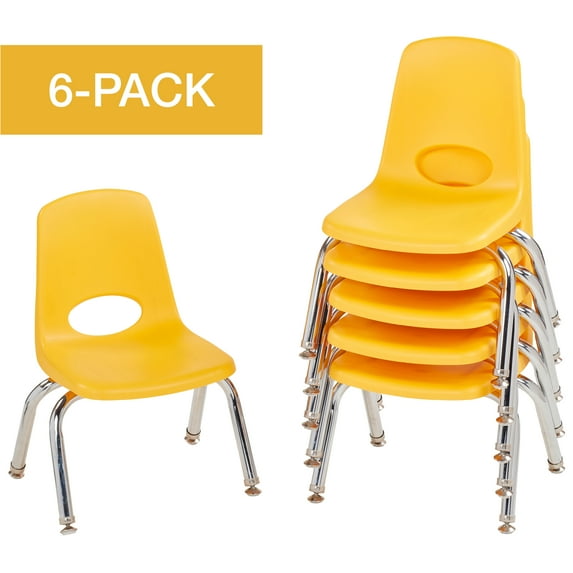 ECR4Kids School Stack Chair Chrome Legs, Multiple Sizes/Colors/Types