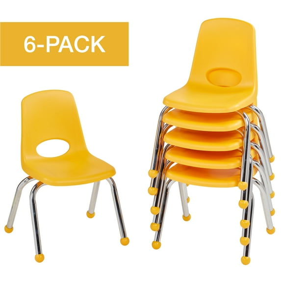 ECR4Kids School Stack Chair Chrome Legs, Multiple Sizes/Colors/Types