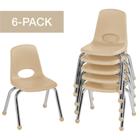 ECR4Kids School Stack Chair Chrome Legs, Multiple Sizes/Colors/Types