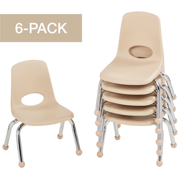 ECR4Kids School Stack Chair Chrome Legs, Multiple Sizes/Colors/Types