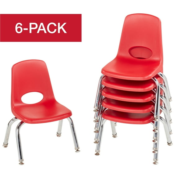 ECR4Kids School Stack Chair Chrome Legs, Multiple Sizes/Colors/Types