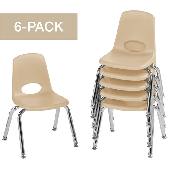 ECR4Kids School Stack Chair Chrome Legs, Multiple Sizes/Colors/Types