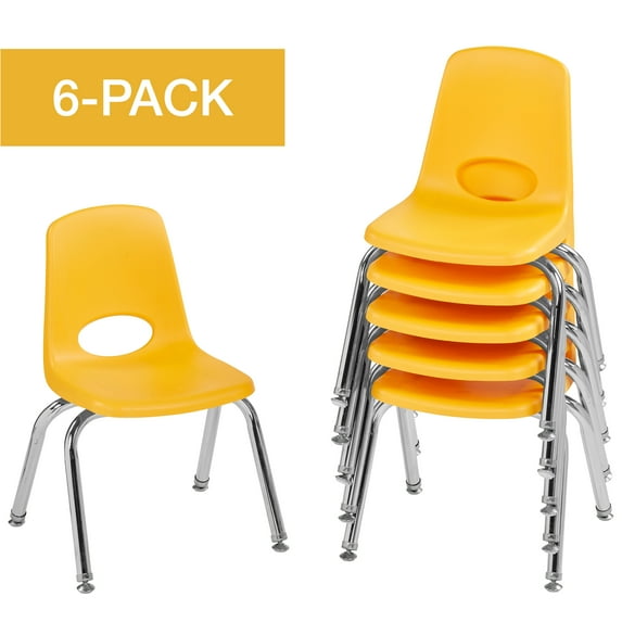 ECR4Kids School Stack Chair Chrome Legs, Multiple Sizes/Colors/Types