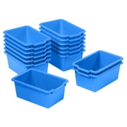 ECR4Kids Scoop Front Plastic Storage Bins, Multipurpose Organization, Blue, 15-Piece