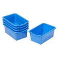 thumbnail image 1 of ECR4Kids Scoop Front Plastic Storage Bins, Multipurpose Organization, Blue, 5-Piece, 1 of 10