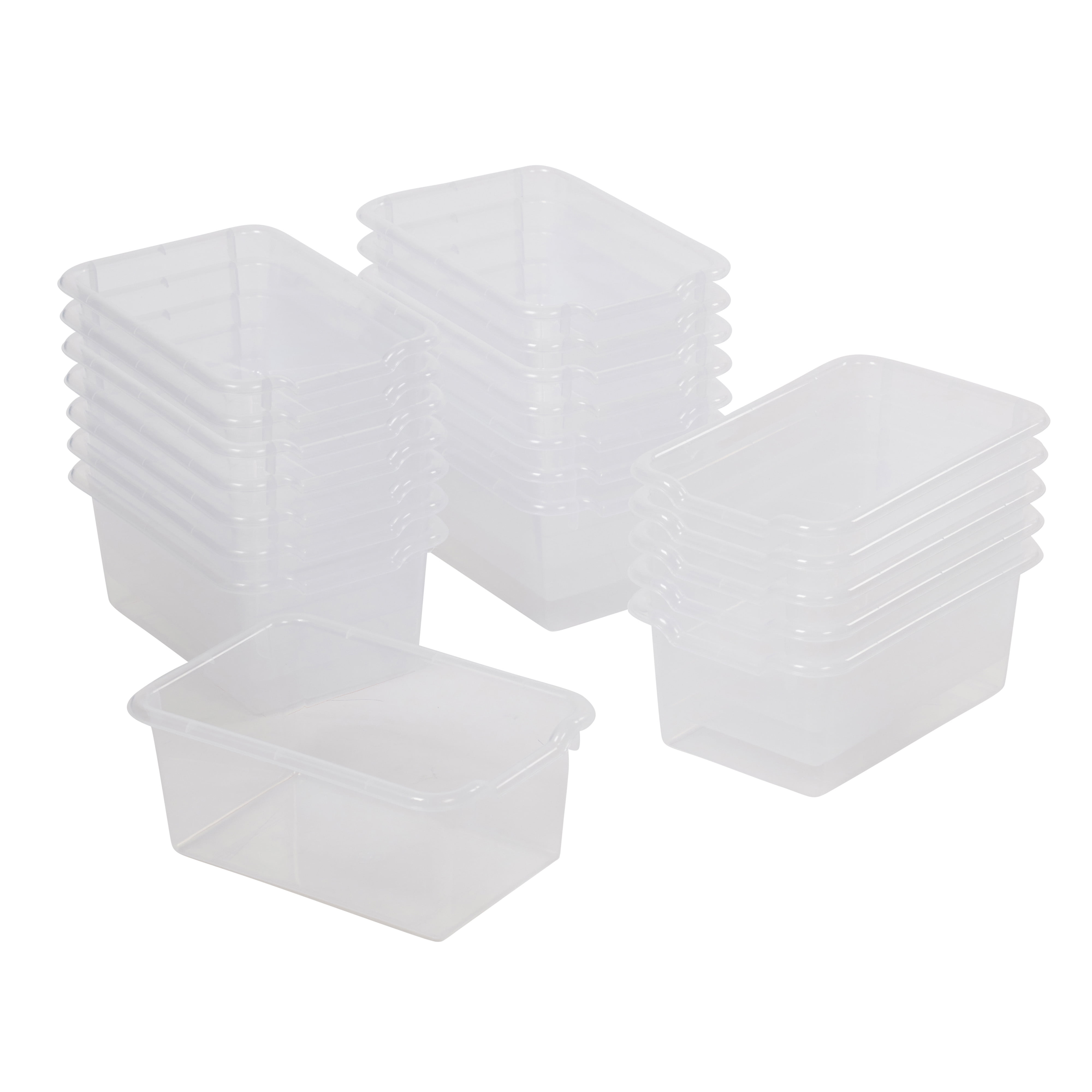 Clear Stackable Plastic Storage Bins for Kids, 20-Piece Set