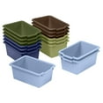 thumbnail image 1 of ECR4Kids Scoop Front Plastic Storage Bins, Multipurpose Organization, Earthtone, 15-Piece, 1 of 9
