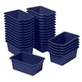 thumbnail image 1 of ECR4Kids Scoop Front Plastic Storage Bins, Multipurpose Organization, Navy, 30-Piece, 1 of 9