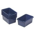 thumbnail image 1 of ECR4Kids Scoop Front Plastic Storage Bins, Multipurpose Organization, Navy, 5-Piece, 1 of 9