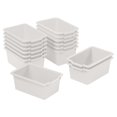 thumbnail image 1 of ECR4Kids Scoop Front Plastic Storage Bins, Multipurpose Organization, White, 15-Piece, 1 of 9