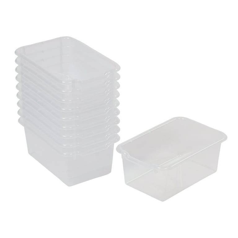 5/10pc Plastic Transparent Rectangle Storage Box With Lid Small
