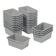thumbnail image 1 of ECR4Kids Scoop Front Plastic Storage Bins, Multipurpose Organization, Grey, 25-Piece, 1 of 9