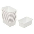 thumbnail image 1 of ECR4Kids Scoop Front Plastic Storage Bins, Multipurpose Organization, White, 10-Piece, 1 of 9
