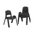 thumbnail image 1 of ECR4Kids Plastic Stackable SitRight Chair, 11in, Classroom Furniture, Black, 4-Pack, 1 of 9
