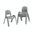thumbnail image 1 of ECR4Kids Plastic Stackable SitRight Chair, 11in, Classroom Furniture, Grey, 4-Pack, 1 of 9
