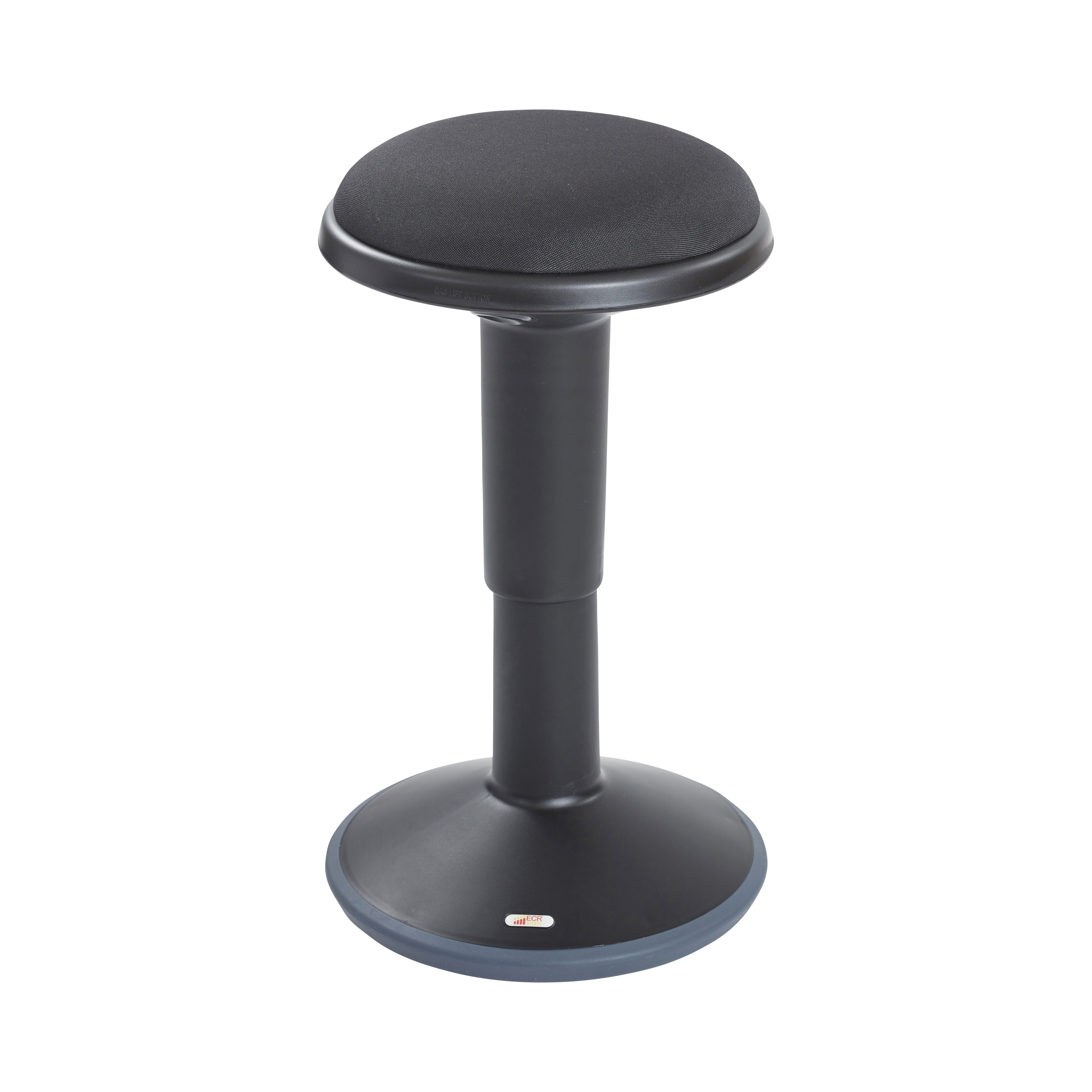 Black Adjustable Height Wobble Stool with Cushioned Seat