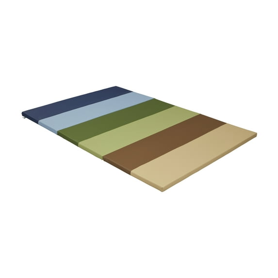 ECR4Kids SoftZone 6-Section Rainbow Runway Activity Mat, Folding Playmat, Earthtone