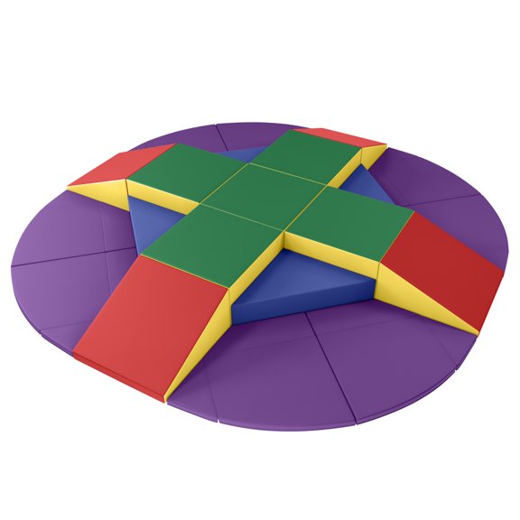 ECR4Kids SoftZone Adventurer's Summit with Ramps, 360 Climber, Assorted, 17-Piece