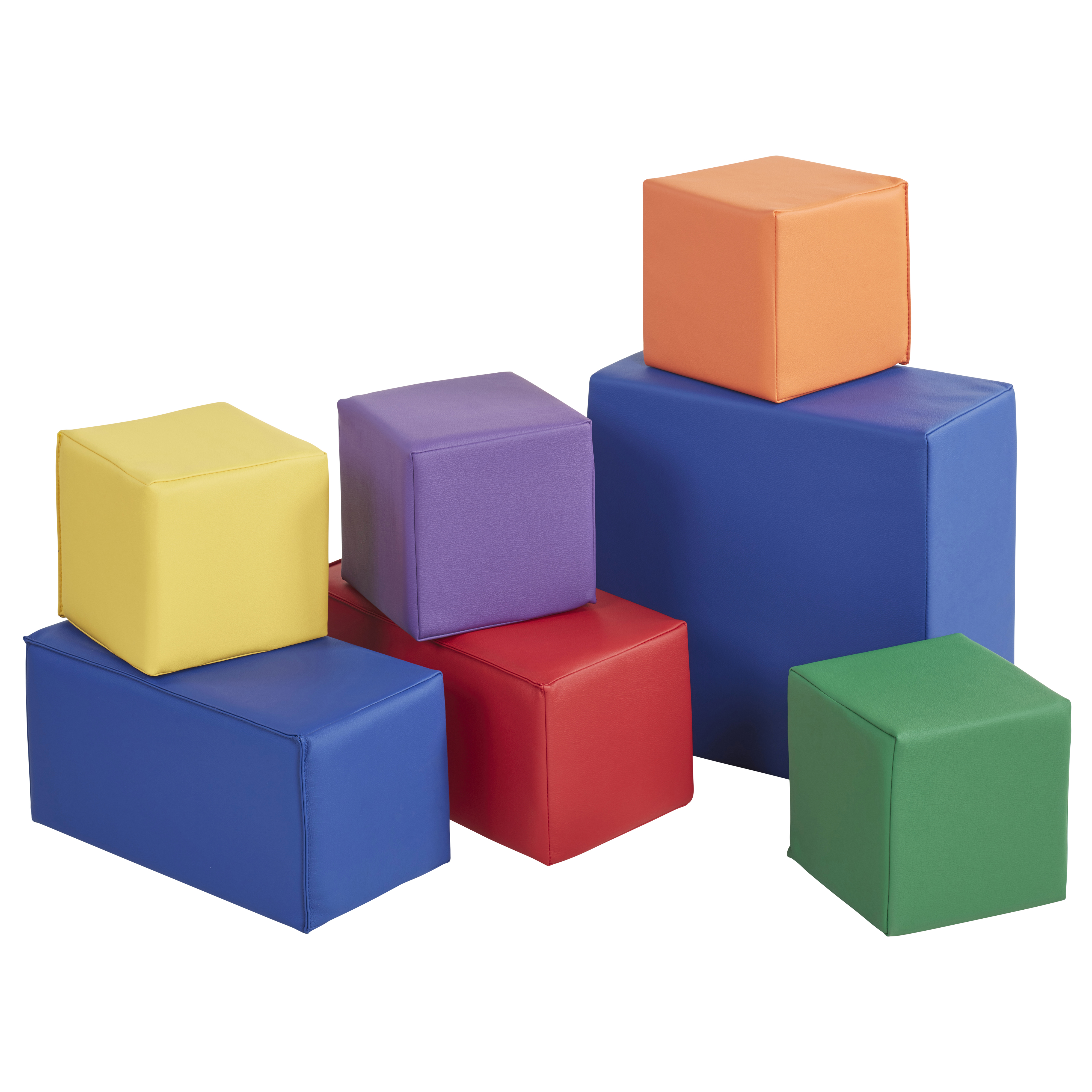 ECR4Kids SoftZone Big Foam Building Blocks, Soft Playset, Assorted, 7-Piece - image 1 of 12