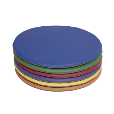 ECR4Kids SoftZone Colorful Floor Pads, Round, Assorted, 6-Piece