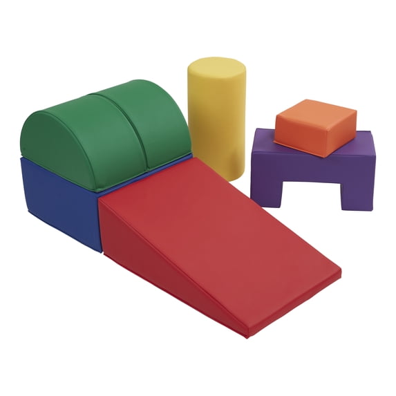 ECR4Kids SoftZone Crawl and Climb Playtime Active Set, Building Blocks, Assorted, 6-Piece