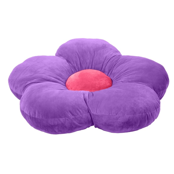 ECR4Kids SoftZone Flower-Shaped Floor Pillow Seat Cushion, 35in, Playroom Decor, Purple