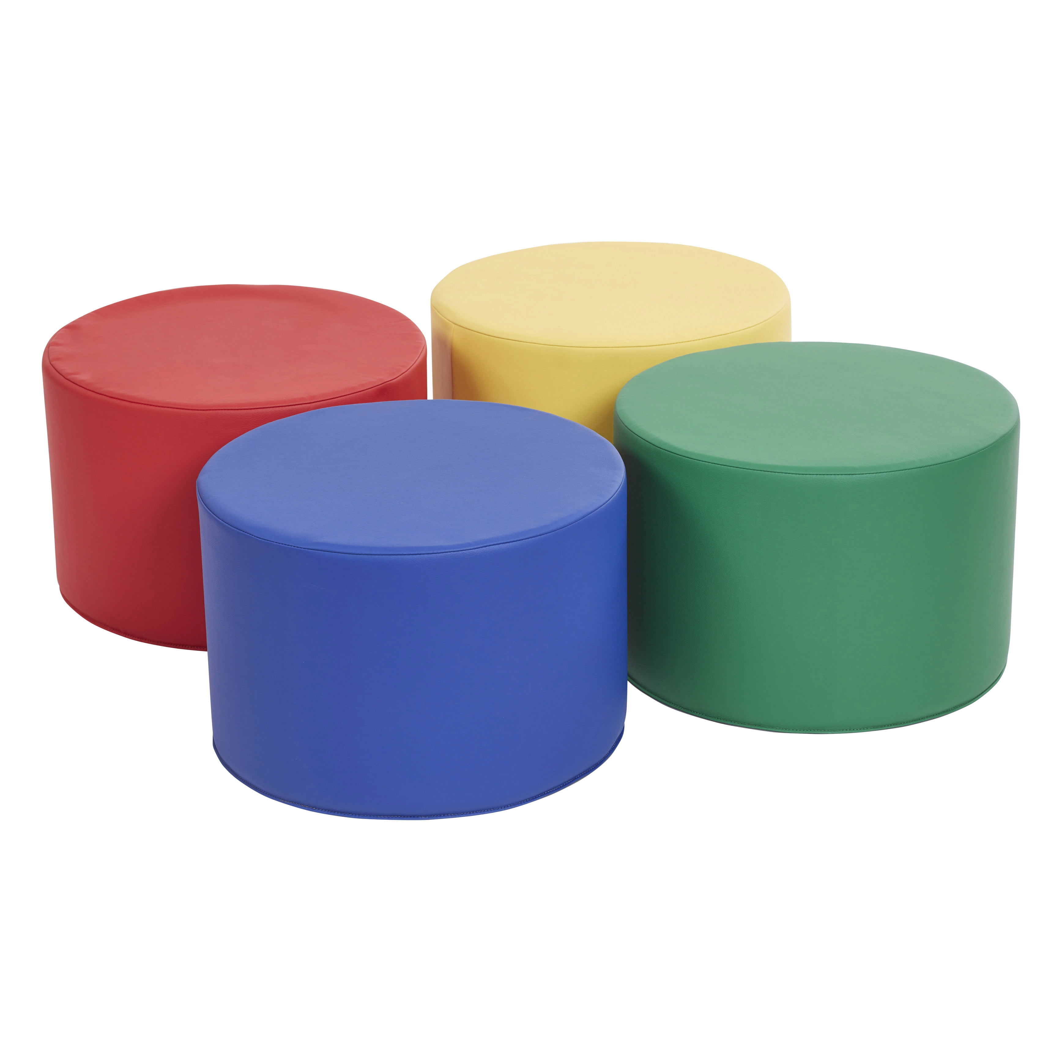 SoftZone Assorted Round Foam Ottomans Set, 4-Piece