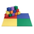 thumbnail image 1 of ECR4Kids SoftZone Quad Fold-N-Go Mat and Patchwork Toddler Blocks, Soft Play, Assorted, 13-Piece, 1 of 9