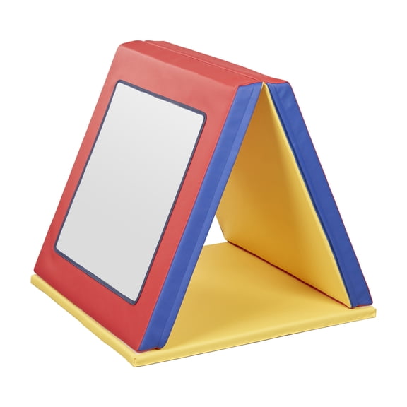 ECR4Kids SoftZone Double-Sided Folding Floor Mirror, Daycare Essentials, Assorted