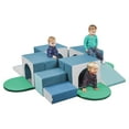ECR4Kids SoftZone Four Tunnel Maze, Toddler Playset, Contemporary, 15