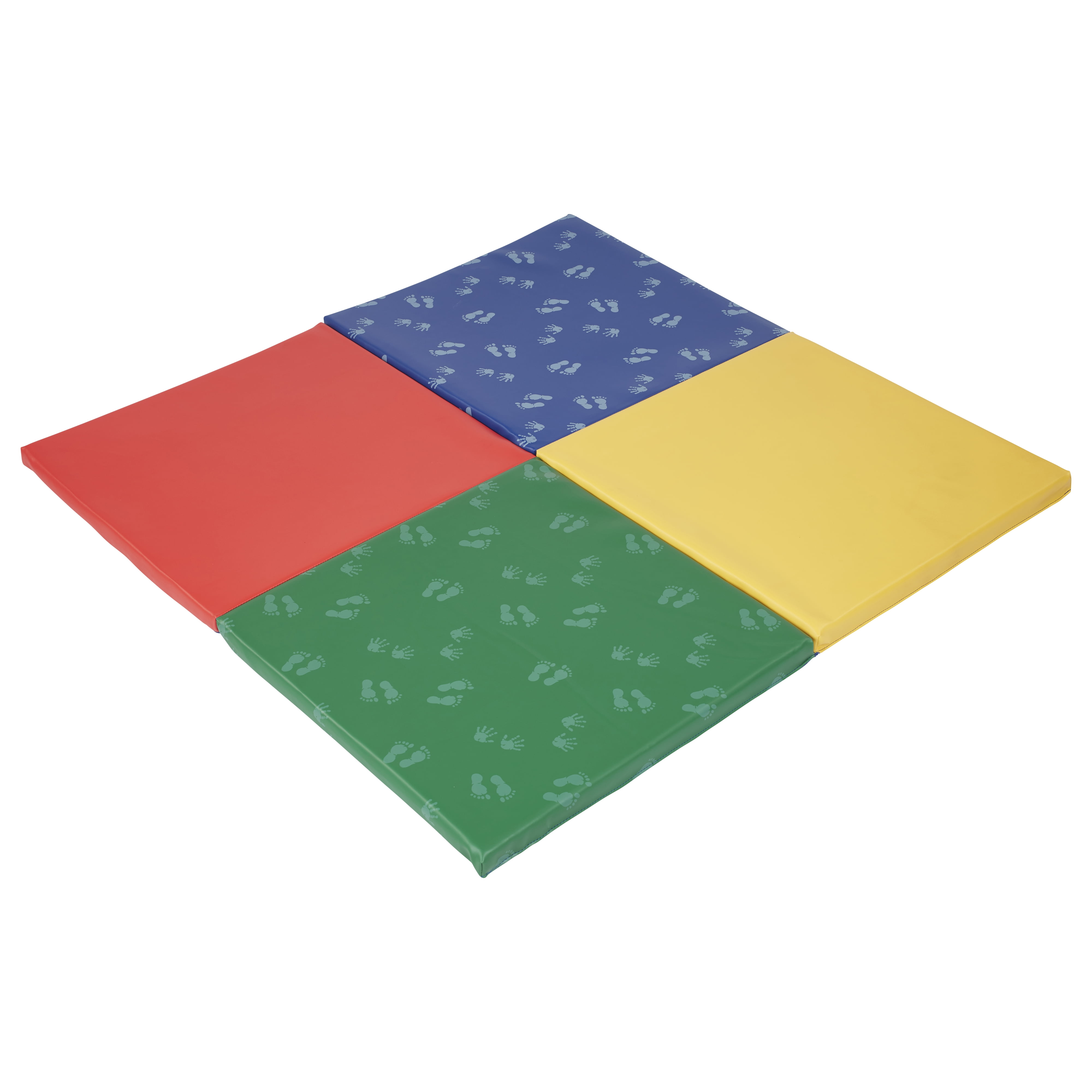 ECR4Kids SoftZone Hands and Feet Activity Play Mat, Folding Mat for Kids, Assorted Colors