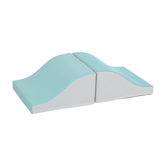 ECR4Kids SoftZone Junior Mix n' Match Ramp 360 Degree Climber, Beginner Playset, Seafoam, 2-Pack