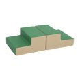 thumbnail image 1 of ECR4Kids SoftZone Junior Mix n' Match Step 360 Degree Climber, Beginner Playset, Green, 2-Pack, 1 of 9