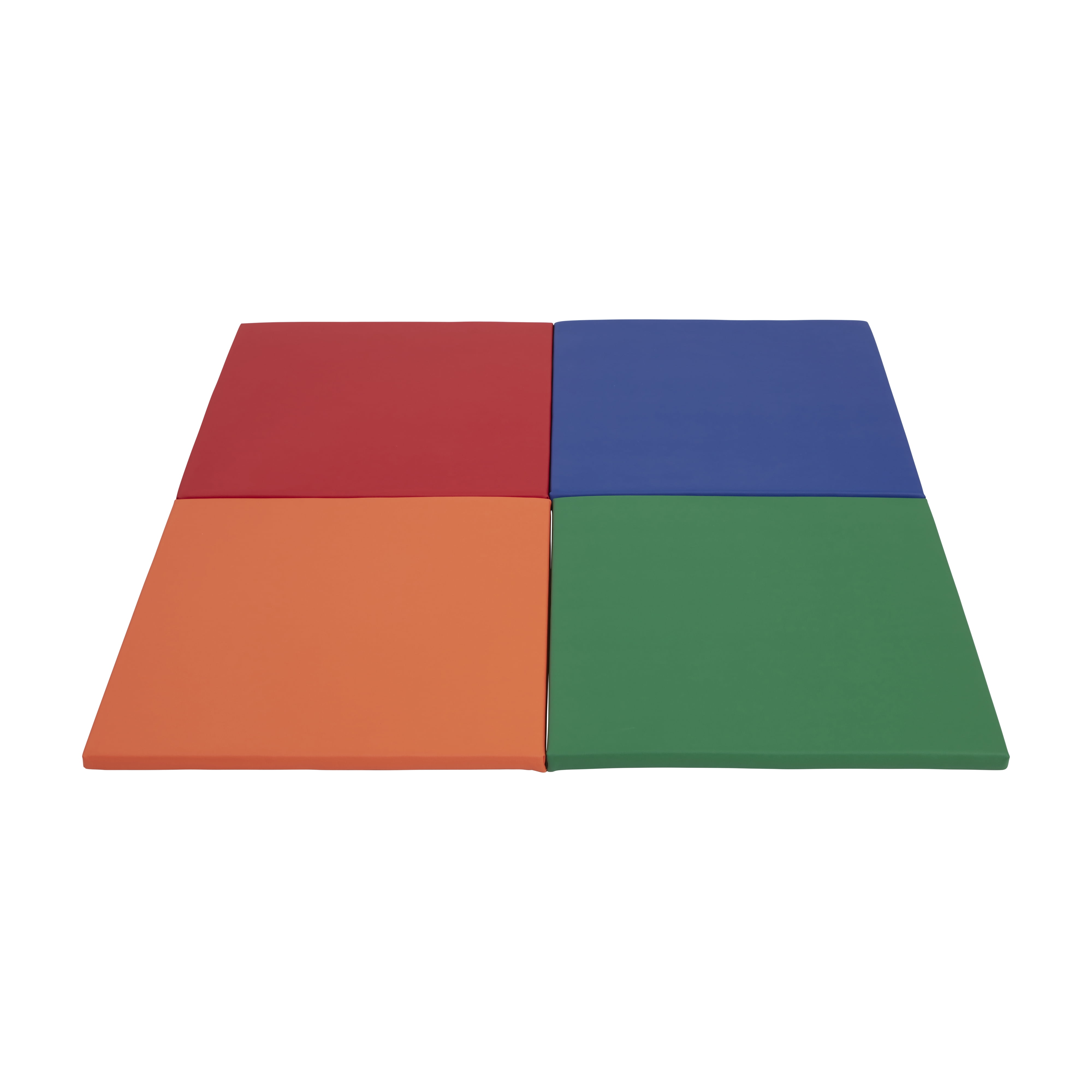 ECR4Kids SoftZone Play Patch Activity Mat Squares, Modular Playmat, Assorted, 4-Pack