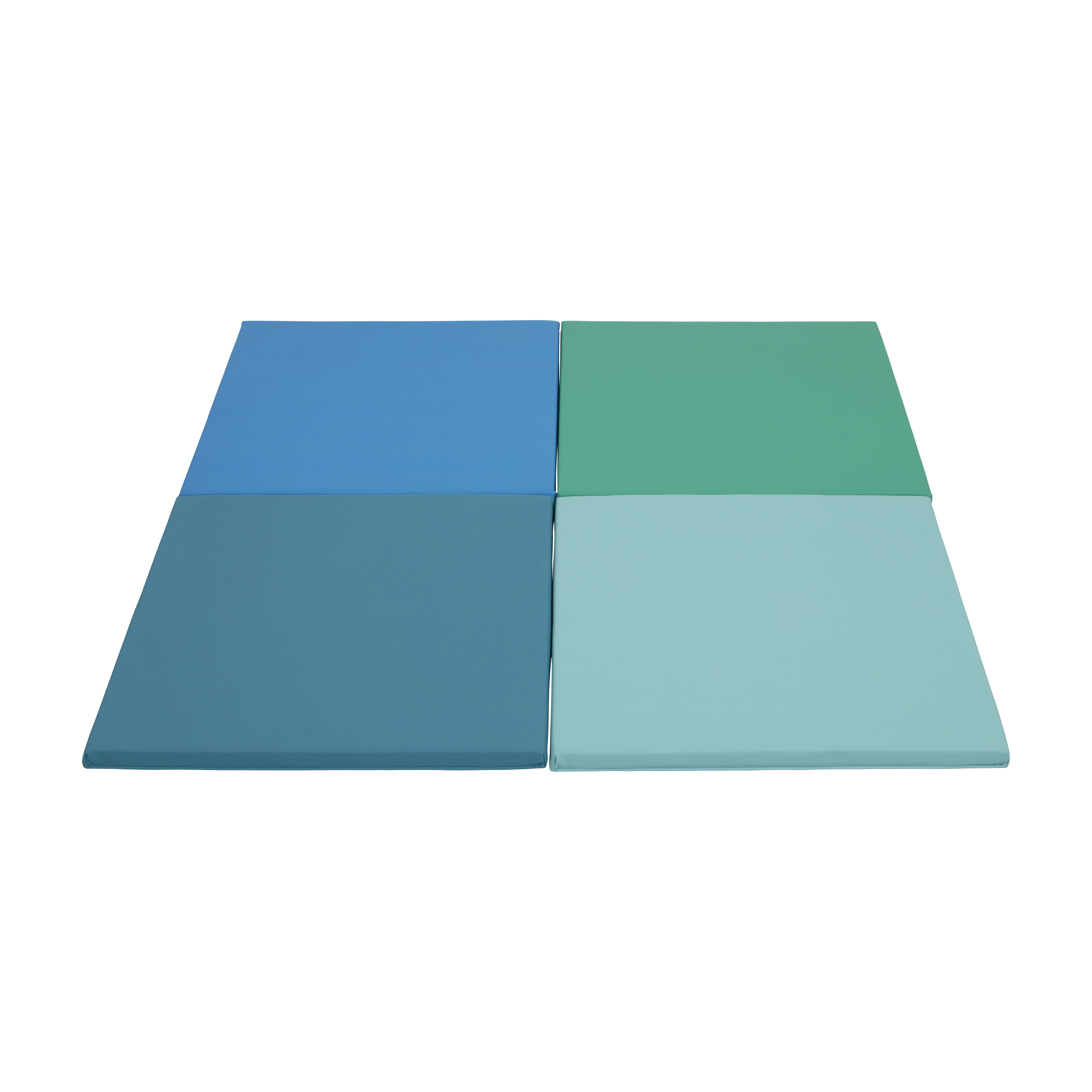 ECR4Kids SoftZone Blue and Green Activity Mat Squares, 4-Pack