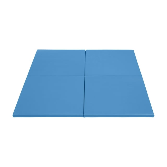 ECR4Kids SoftZone Play Patch Activity Mat Squares, French Blue, 4-Pack