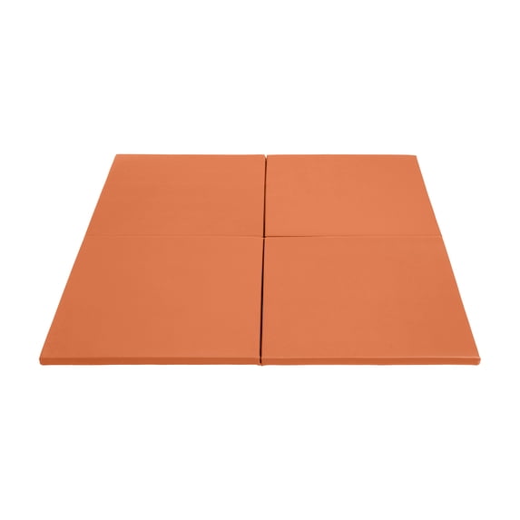 ECR4Kids SoftZone Play Patch Activity Mat Squares, Modular Playmat, Orange, 4-Pack
