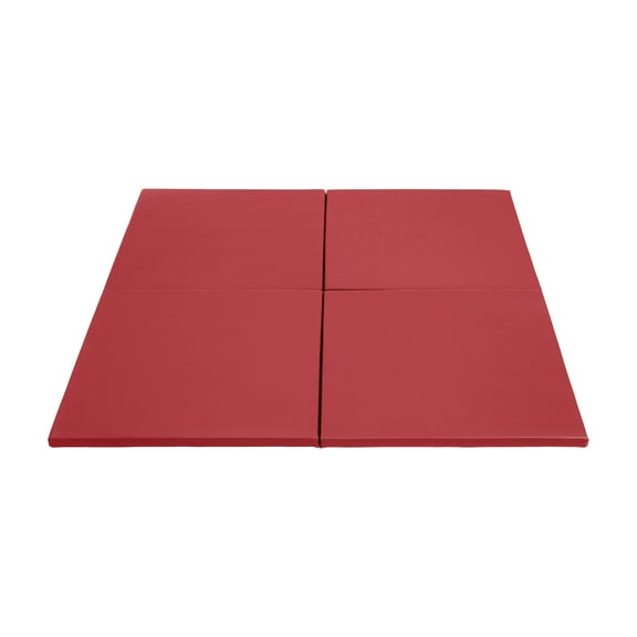ECR4Kids SoftZone Play Patch Activity Mat Squares, Modular Playmat, Red, 4-Pack