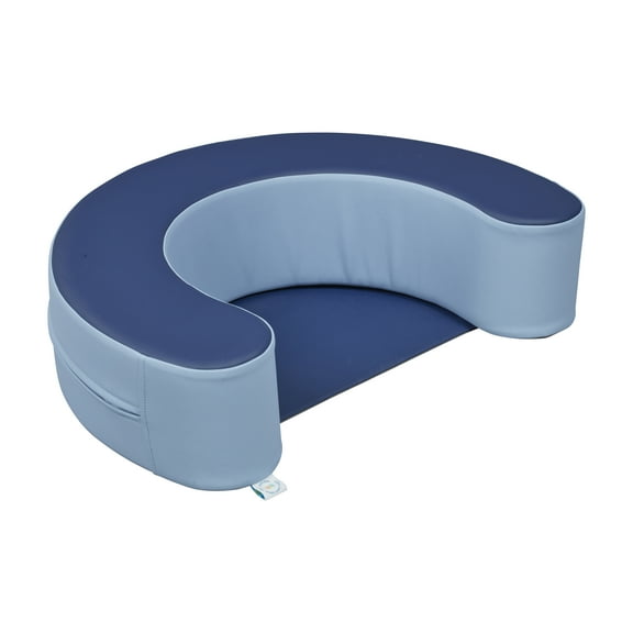 ECR4Kids SoftZone Sit-Up Support Ring Baby Floor Pillow, Toddler Seating, Navy/Powder Blue