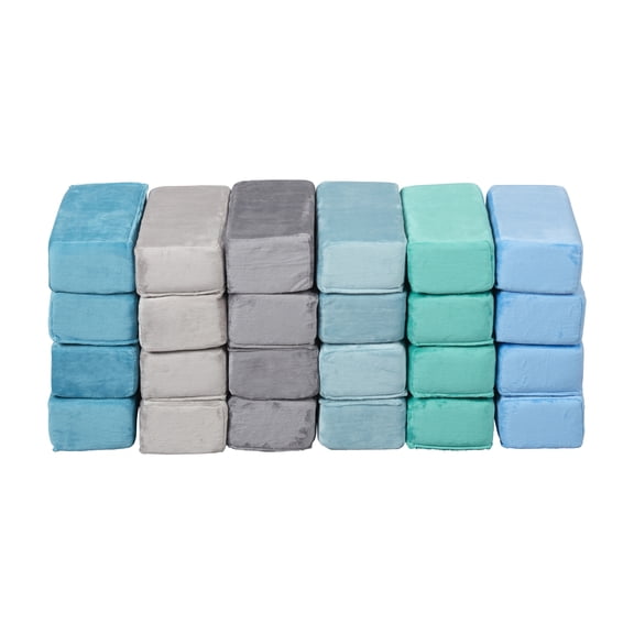 ECR4Kids SoftZone Stack-A-Brick Foam Blocks, Beginner Playset, Contemporary, 24-Piece