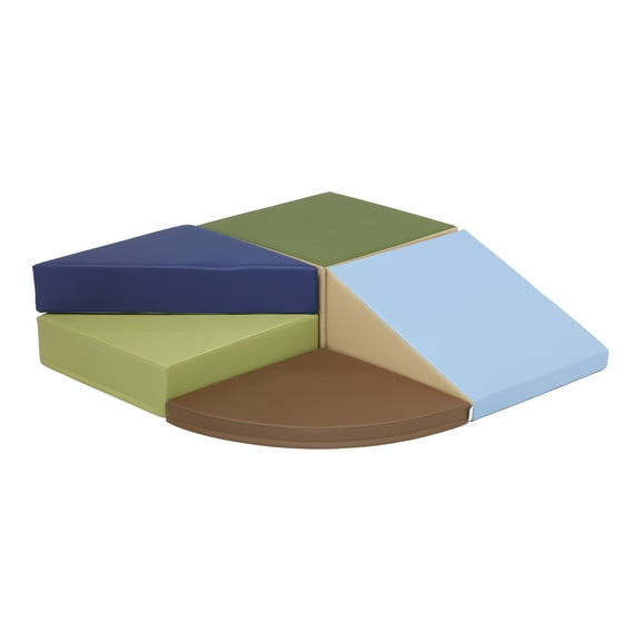 ECR4Kids SoftZone Tiny Twisting Corner Climber, Beginner Playset, Earthtone, 5-Piece