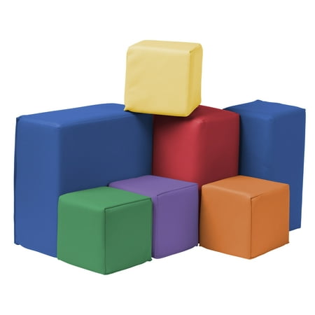 ECR4Kids SoftZone Toddler Foam Building Blocks, Assorted, 7-Piece