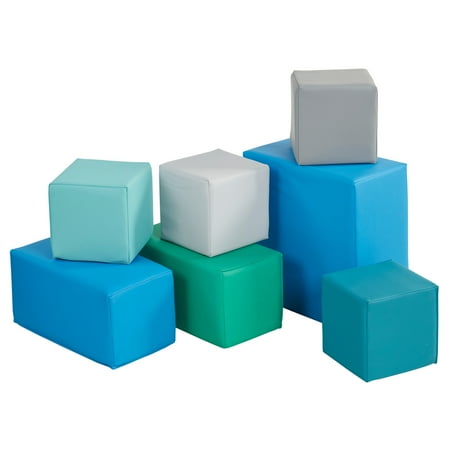 ECR4Kids SoftZone Toddler Foam Building Blocks, Contemporary, 7-Piece