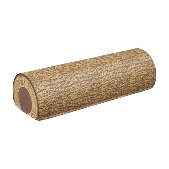 ECR4Kids SoftZone Tree Log Nature-Inspired Quad Bench, 12in, Flexible Seating, Chocolate