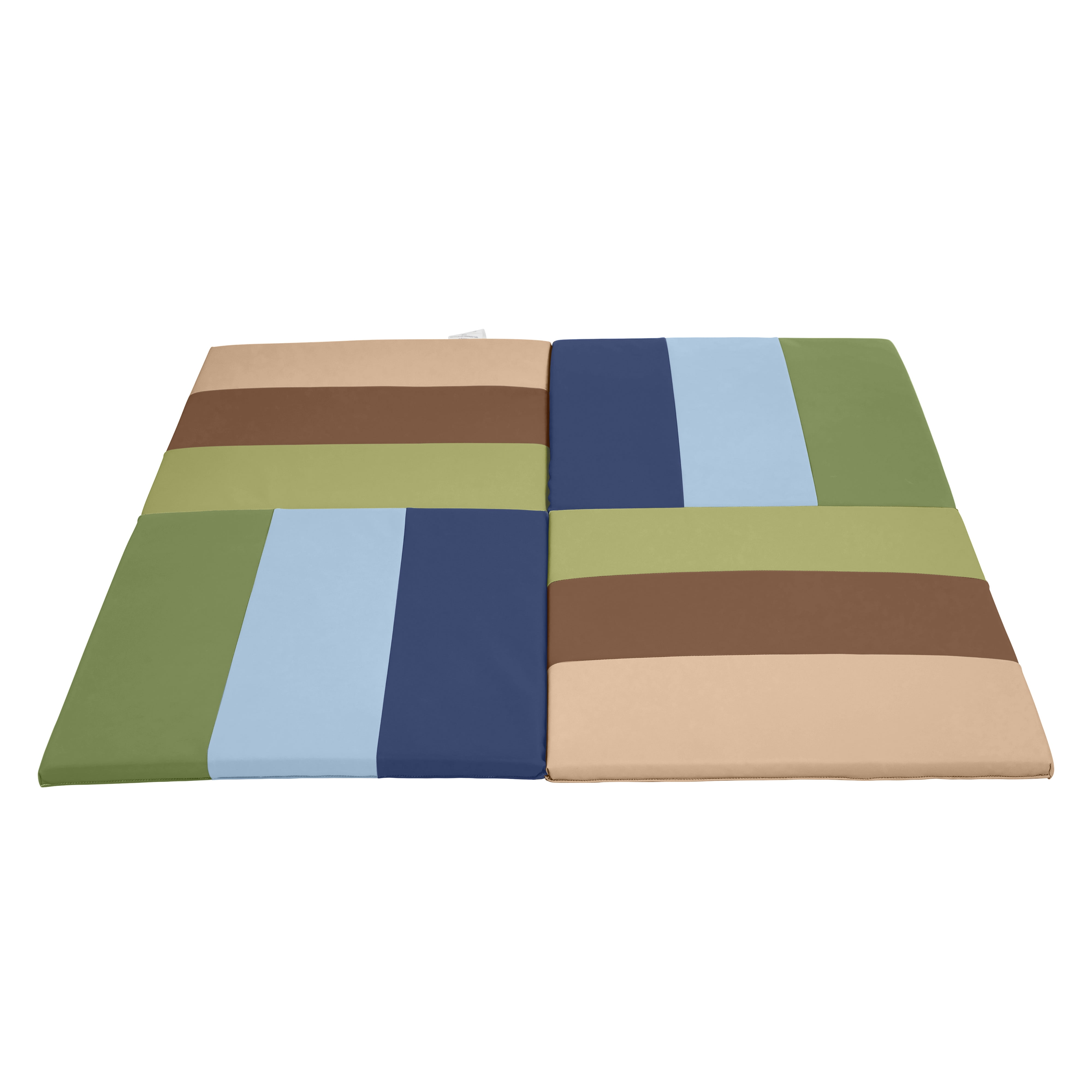 ECR4Kids SoftZone Turning Tiles Folding Activity Play Mat, 48in Square, Baby Essentials, Earthtone